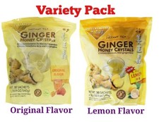 2 pkg Ginger Honey Crystals Instant Tea by Prince of Peace 1 Original / 1 Lemon
