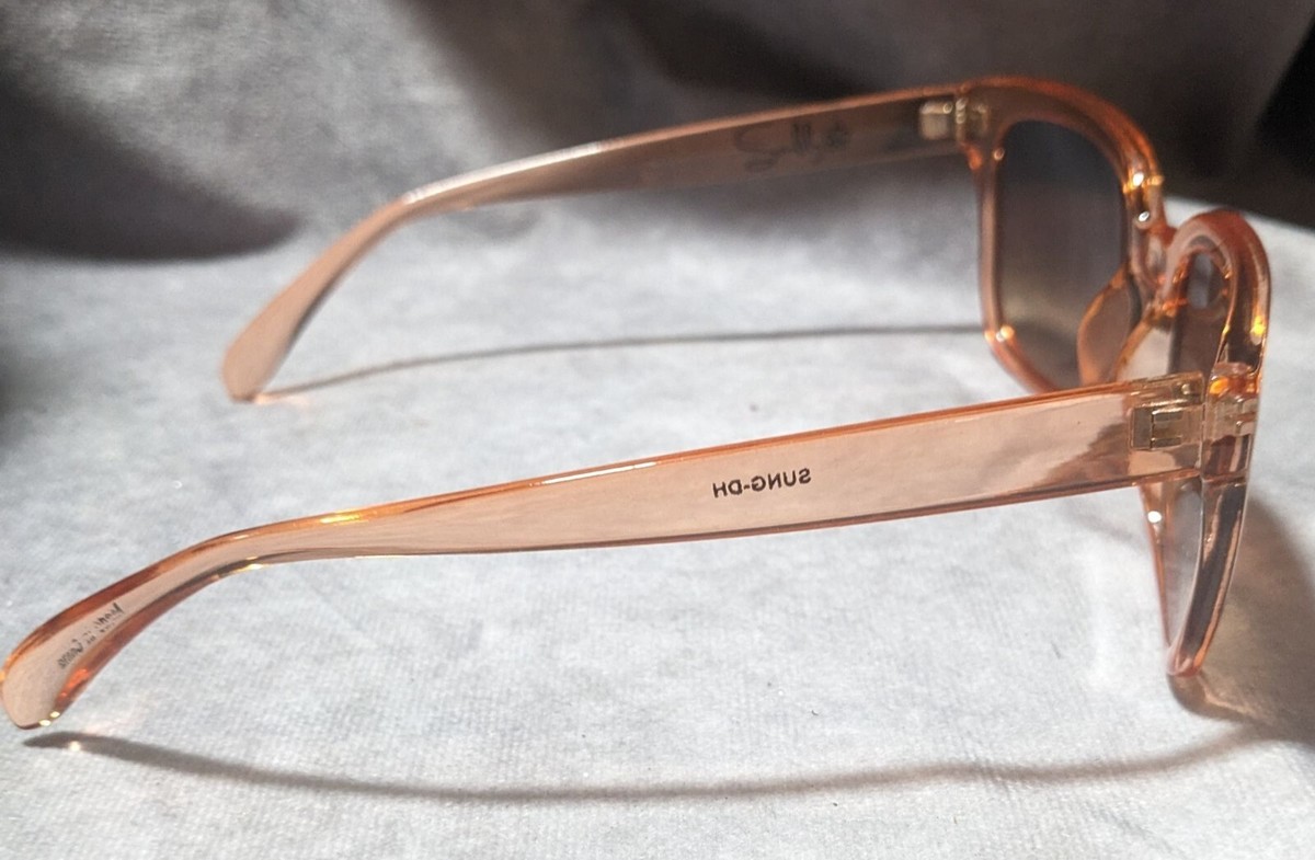 Chunky Retro Translucent Peach Sunglasses Chunky Retro Translucent Peach Sunglasses | eBay main image 3