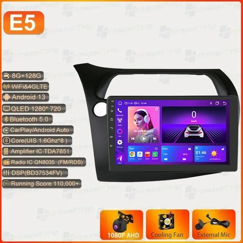 8 Core Car Radio for Honda Civic Hatchback LHD 2005-2011 Carplay Andriod 4G DSP - Picture 32 of 35