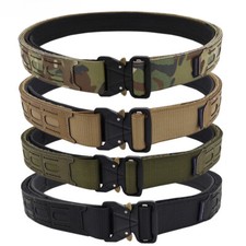 New Tactical Combat Belt Quick Release Buckle Hunting Men Belt Durable Two Layer