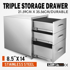 Bbq Triple Drawer 46 X 59 Cm Built In 3 Drawers Outdoor Kitchen