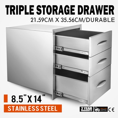 Bbq Triple Drawer 46 X 59 Cm Built In 3 Drawers Outdoor Kitchen Storage Drawer 849505332786 Ebay