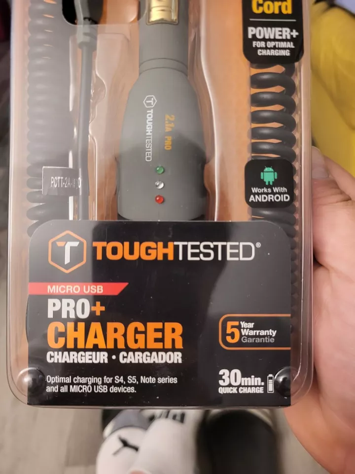 Tough Tested Pro+ Charger Micro USB 12ft Cord Car Truck Charger,Android, New  - Image 2 of 4