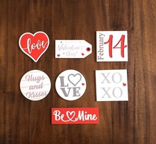 Valentine  s Day Wooden Sign, Tabletop Decoration, Wooden Craft, 7 Piece Set