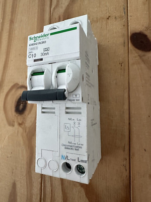 SCHNEIDER ELECTRIC 10A 30MA 2 POLIG A9D11210 ACTI9 RCBO 240V 055872 10ka