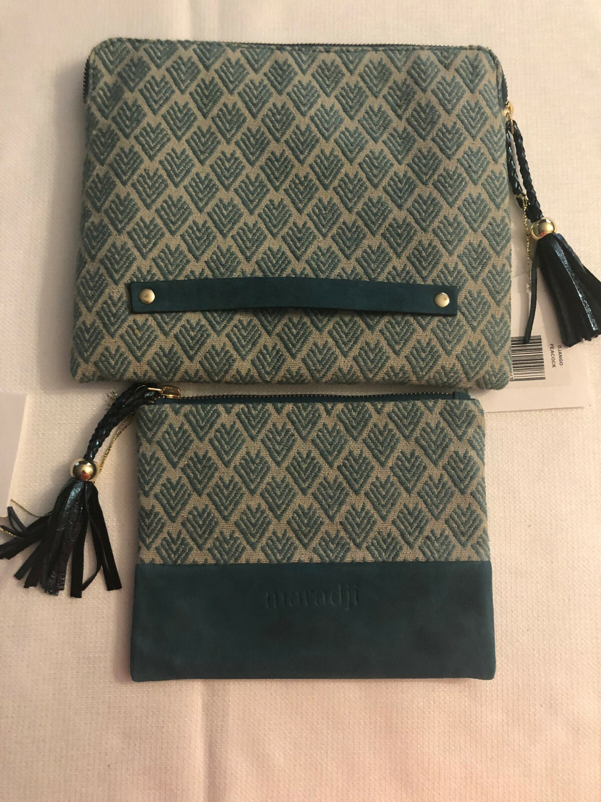 Maradji Django Peacock Clutch iPad Case Set of 2 NWT