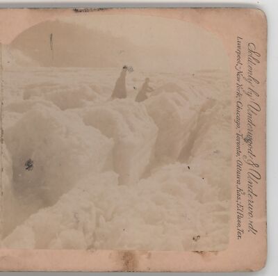 Ice Bridge Niagara Falls C. Bierstadt Stereoview