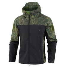 Waterproof Herren Soft Shell MilitärJacke Army Schwarz Fleece Hooded Camo Hiking