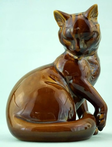 LA FARNESIANA PARMA Italy Carlo Corvi Sculpture figurine majolica cat animal - Picture 11 of 24