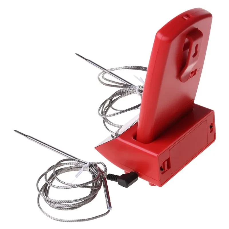 Grillthermometer Kabellos Funk Fleischthermometer 2x Einstich Sonde Alarm +300°C - Bild 3 von 4