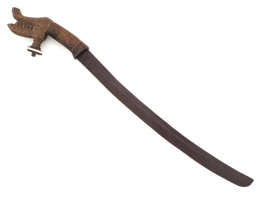 RARE Indonesian Island Java Nobleman's LUWUK Short Sword. Carved Wooden