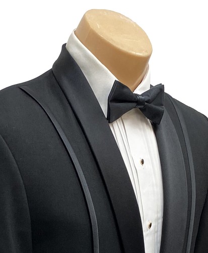 Boys 6 Black Jean Yves Tuxedo Jacket with Satin Shawl Lapels Ring Bearer 6B - Picture 3 of 6