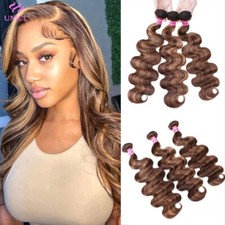 Peruvian Ombre Highlight Blonde Body Wave 1/3 Bundles Human Hair Weave Extension