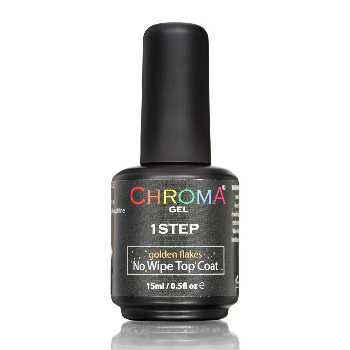 Glitter Top Coat with Golden Flakes - No Wipe Gel Polish #81
