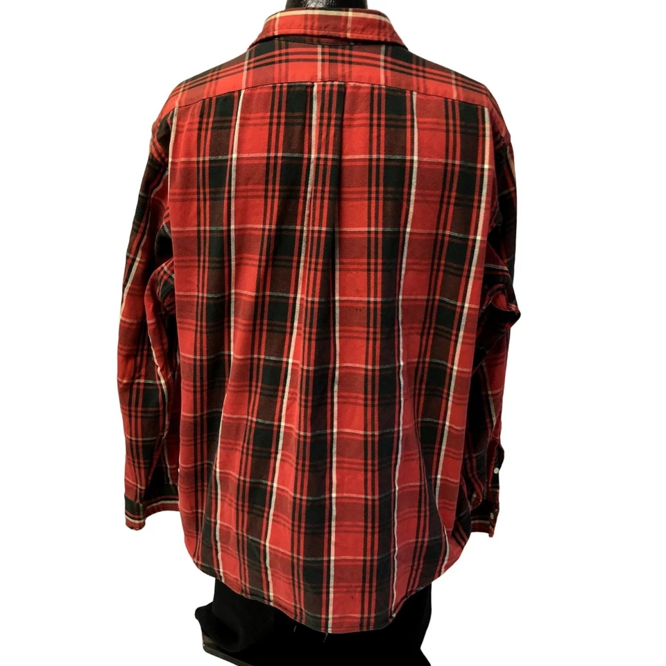 Camisa de Trabajo De Colección Años 70 80 Ralph Lauren BÚFALO CUADROS FRANELA DESGASTADA Polo Logo Foto 3 de 4