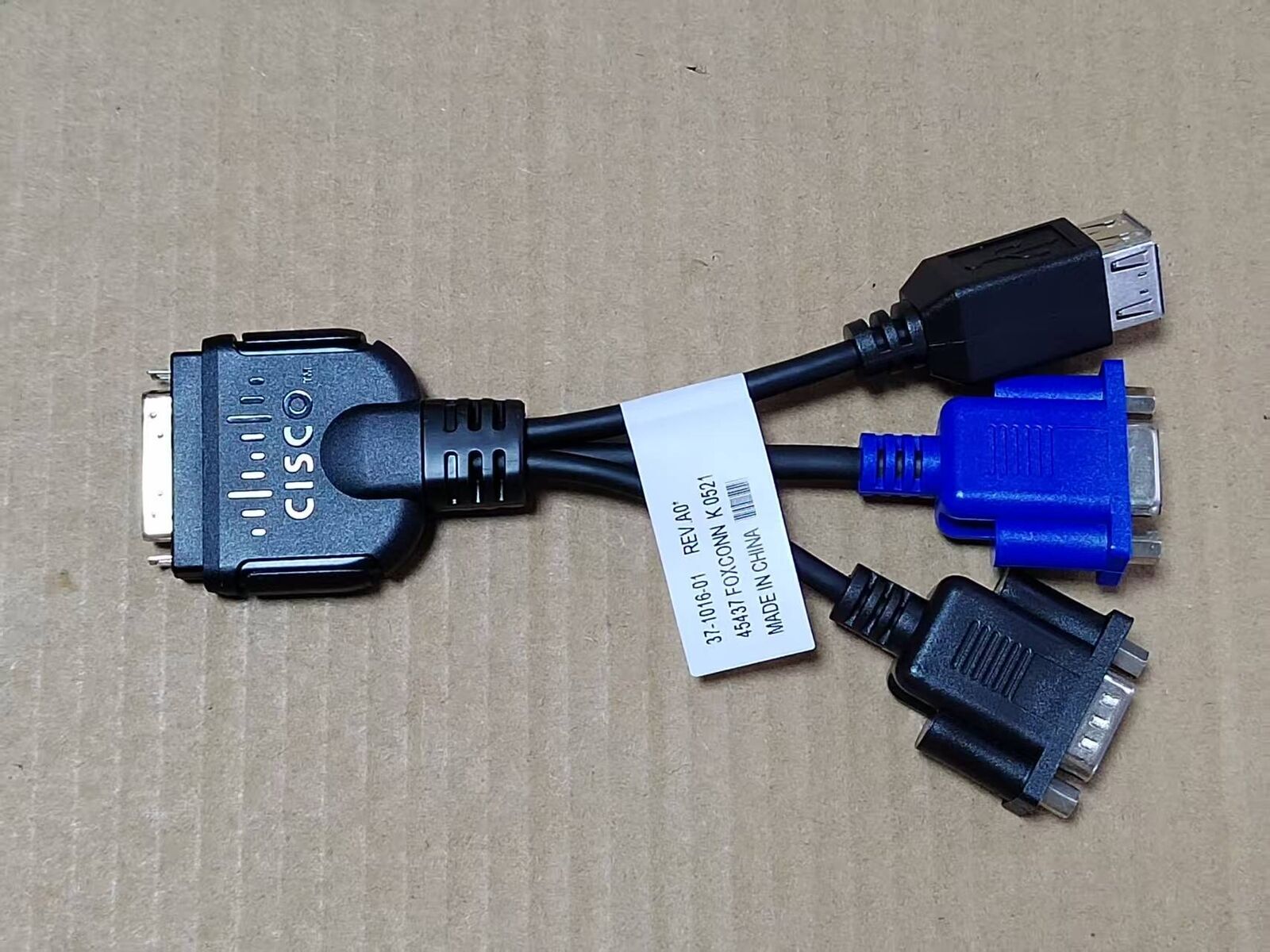 1 Pc. New UCS KVM Dongle Cable Adapter 37-1016-01 VGA USB DB9 Serial