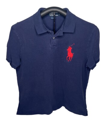 Men's Polo Ralph Lauren Big Pony Number #3 Blue Polo Shirt Size