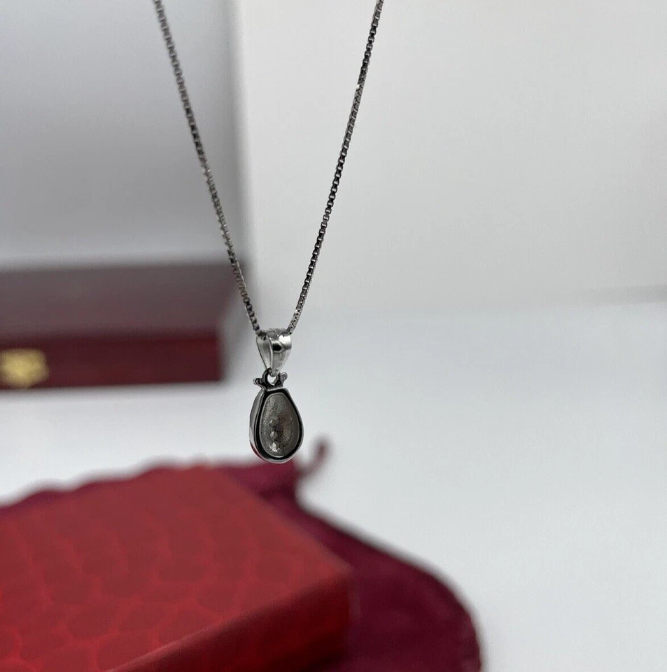 Collana coccinella rossa portafortuna puntiluce brillanti femminile argento 925. - Immagine 4 di 4