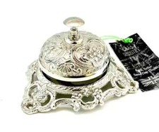 Antico campanello da scrivania in ottone su supporto, materiale campanello da...