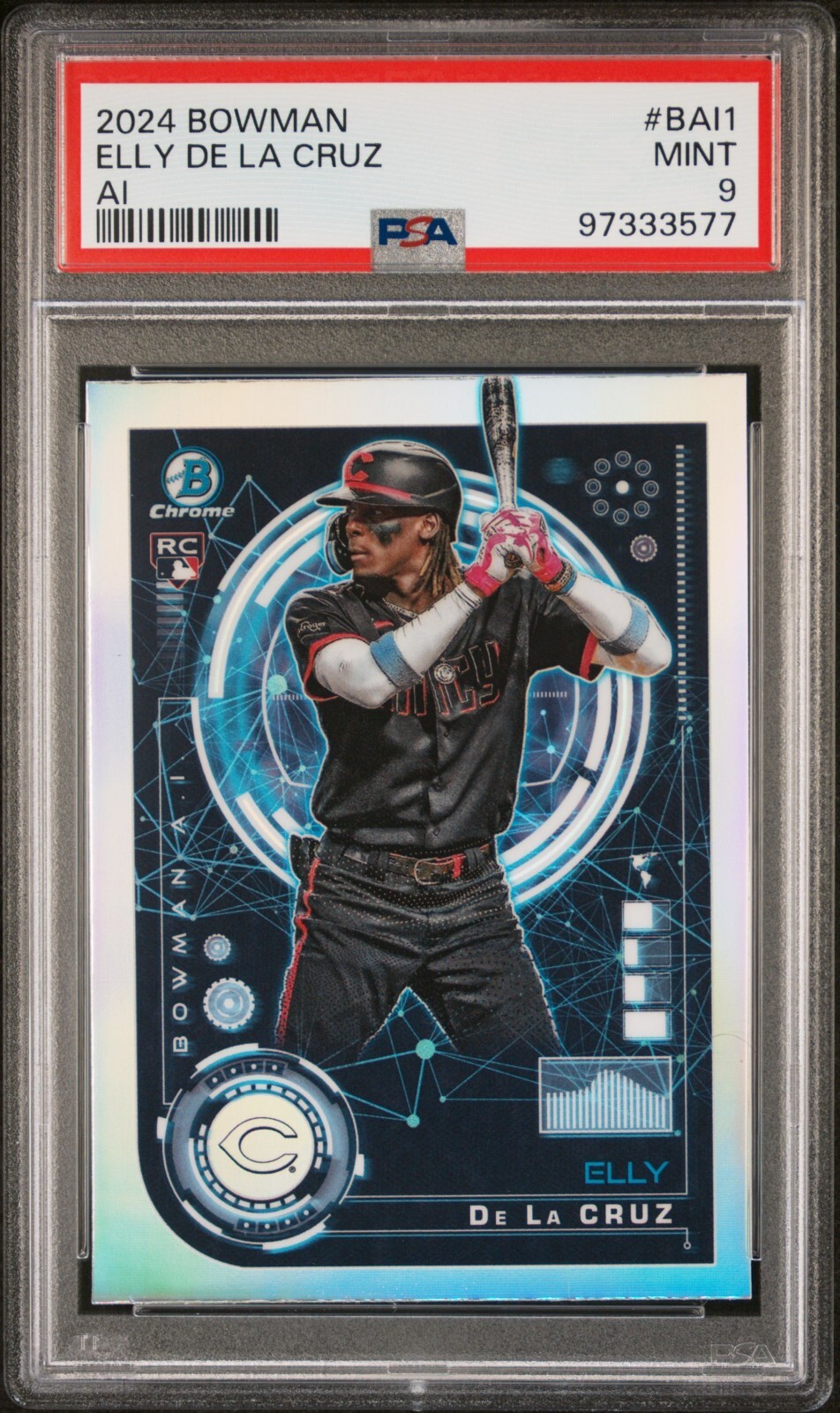 Elly De La Cruz 2024 Bowman Chrome AI Rookie RC PSA 9
