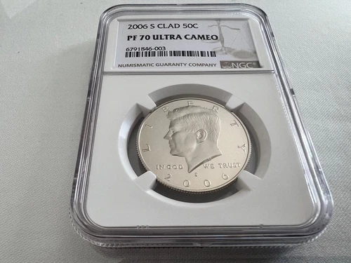 2006-S CLAD KENNEDY HALF DOLLAR  NGC PF70 ULTRA CAMEO BROWN LABEL "TOP POP"