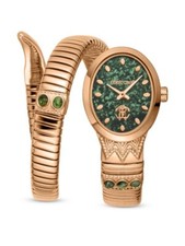 Roberto Cavalli Women's RC5L104M0045 22MM Rose Gold IP Snake Bracelet Watch