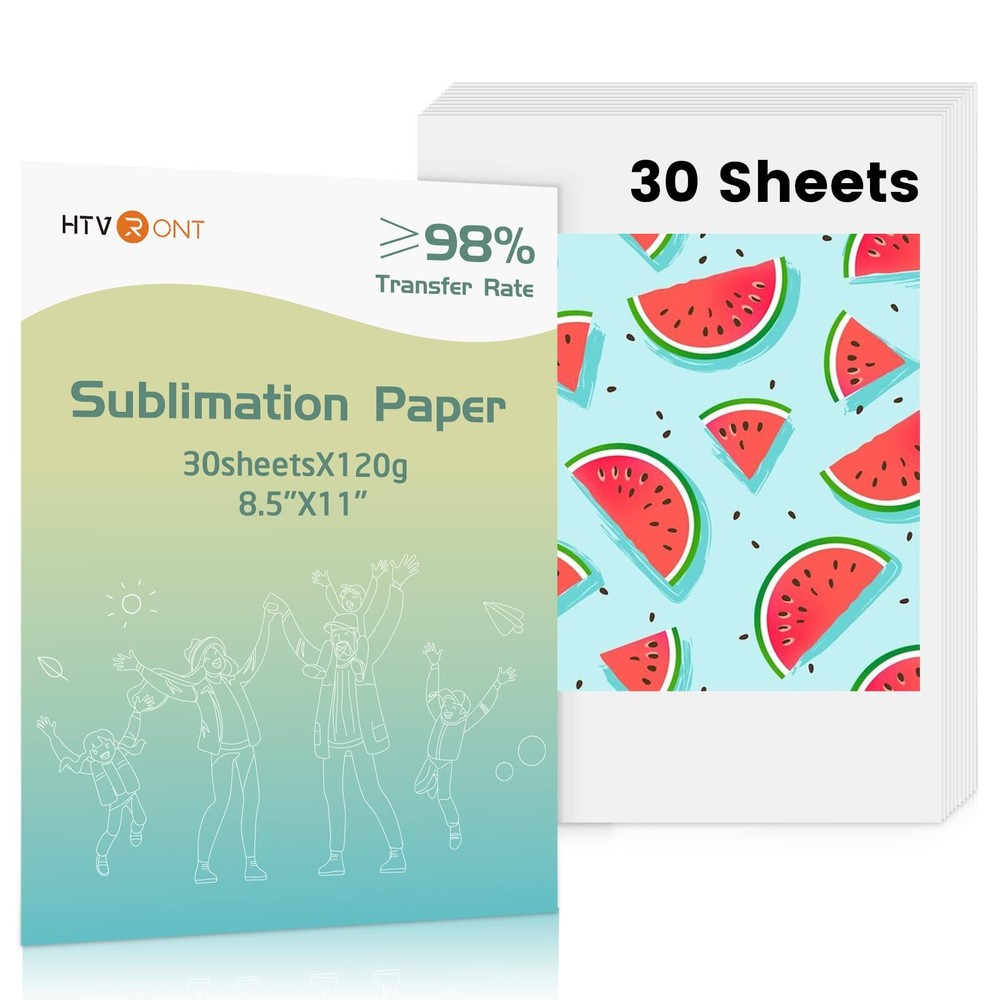 HTVRONT 8.5x11 Inch Sublimation Paper 30 Sheets for Vibrant Heat Transfer Projects