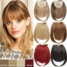 Messy Bang Clip on Fringe Hair Bangs Front Hairpiece Real as Human Natural Thick