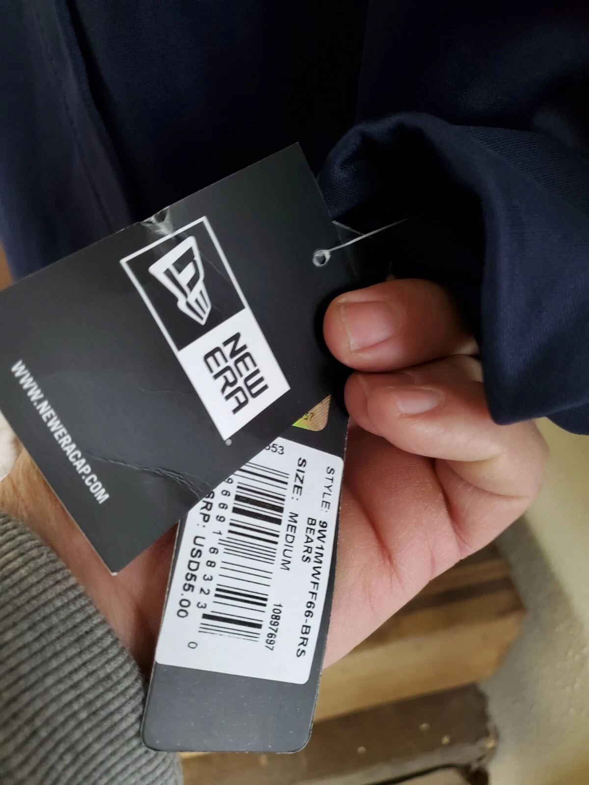 VETEMENTS Felpa con cappuccio Chicago Bears New Era NFL Team Apparel media nuova con etichette