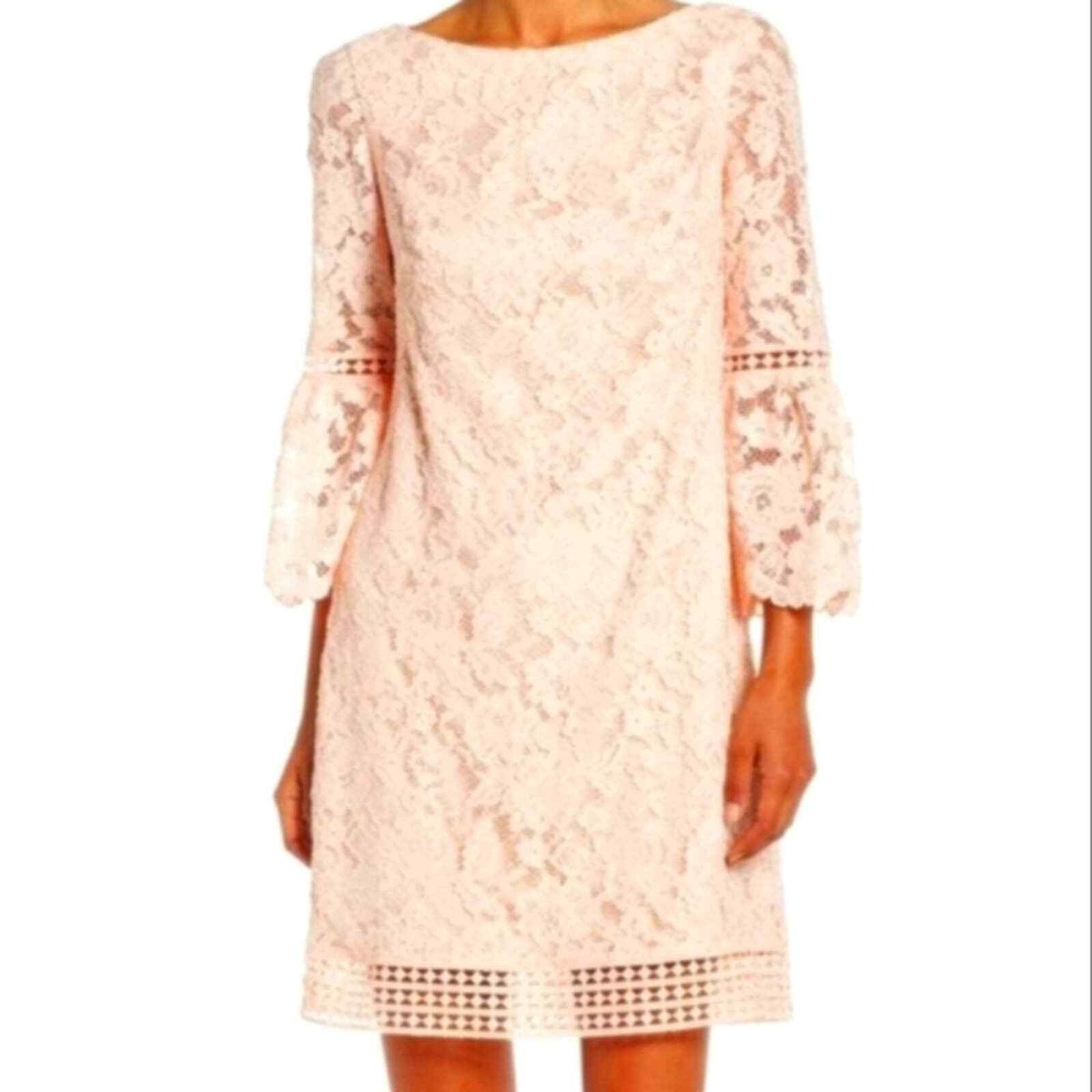 Eliza J Pink Lace Bell Sleeve Shift Dress Size 8 | eBay Eliza J Pink Lace Bell Sleeve Shift Dress Size 8 | eBay