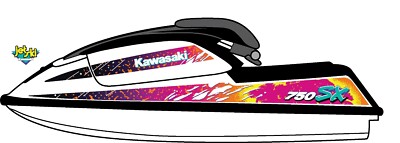 Jet Ski Graphic Kit for Kawasaki 750 SX - Fits 1992-1998 - Decal