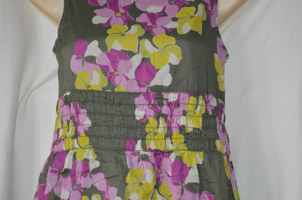 Crazy 8 девочек размер 14 зеленый фиолетовый цветок печати платье Майка длина до колена - Изображение 3 из 4