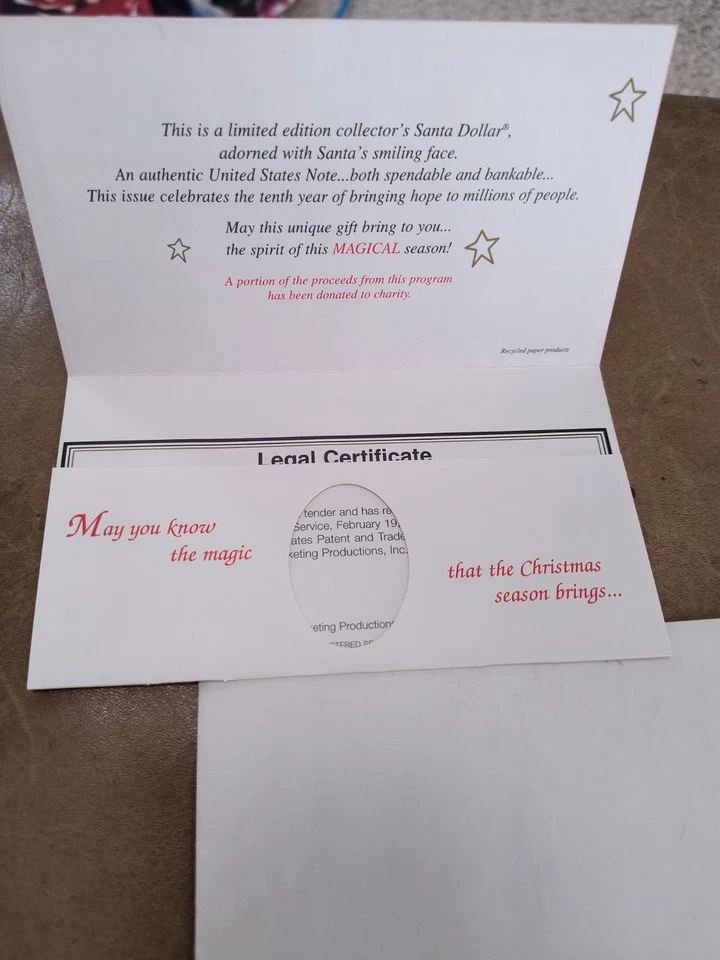 Santa Bill 1993 Dollar  Uncirulated.Getting Harder To Find Get For Christmas. - Image 4 of 4