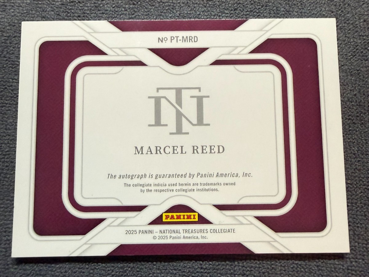 MARCEL REED 2025 Panini National Treasures AUTO POTENTIAL TREASURES #1/75 Aggies view 3