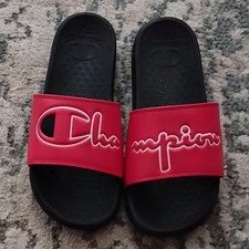 Champion Men's Athletic Super Slide Split Script Sandal 8m EXCELLENT CONDITION