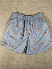 Nike Sportswear Light Blue Daisy Print Swim Shorts Summer Casual Lined Mens S