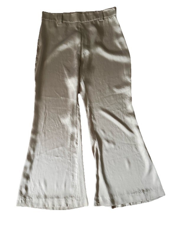 Boutique MALIPARMI  Neutral TAN SIDE ZIPPER WIDE LEG PANTS 44 EUR 44 (large)