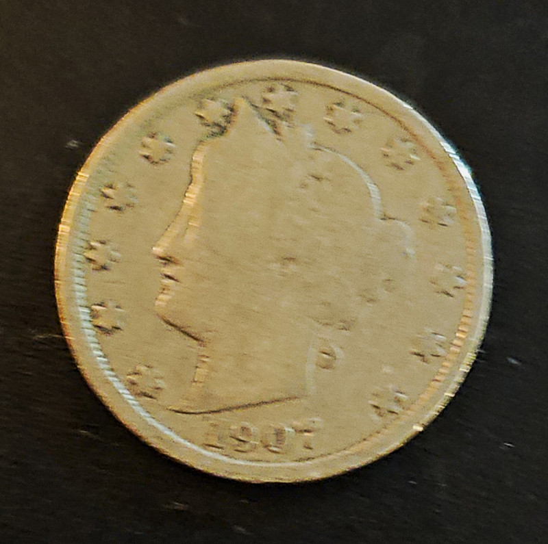 1907 Liberty Head "V" Nickel 5C Philadelphia Business Strike 489