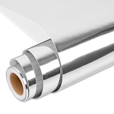 Permanent Adhesive Vinyl Roll Chrome Silver 10FT 12 in Metallic Waterproof