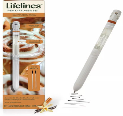 Lifelines Pen Diffuser with Essential Oil Blend - Cinnamon Roll 2 ink refills