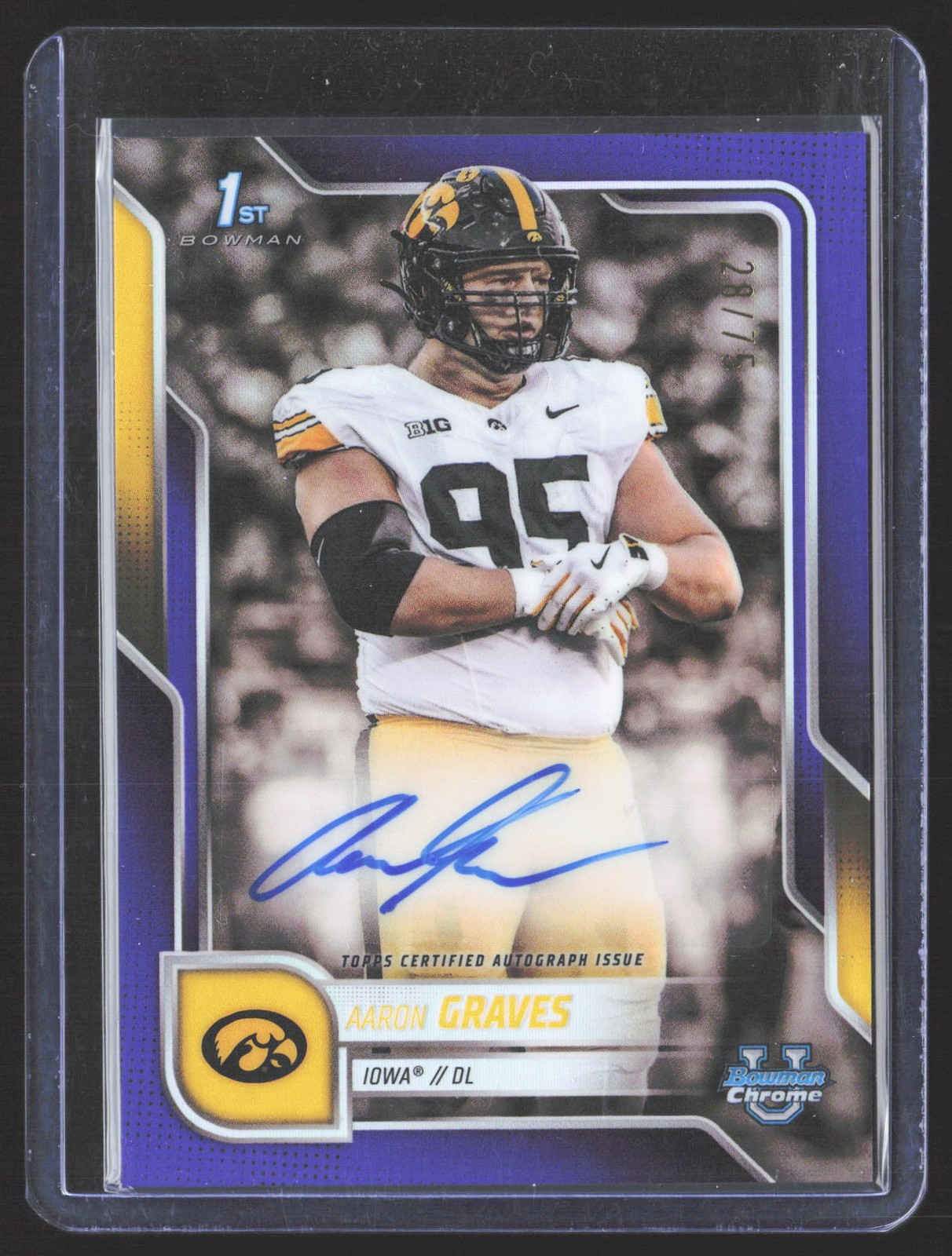 2025 Bowman University Chrome #BCA-AG Aaron Graves Autographs Refractor #/75