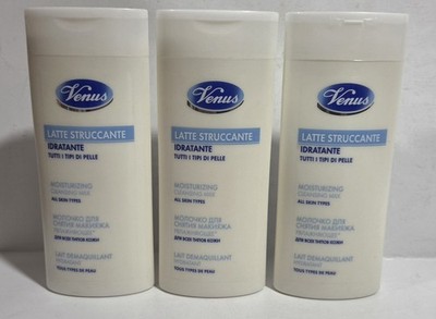 Lot of 3 Venus Moisturizing Cleansing Milk for All Skin Types 6.7 FL OZ x3 NWOB