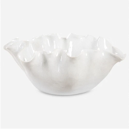 Uttermost Ruffle White Bloom Bowl - 18184 - Picture 1 of 1