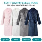 Luxury Soft Flannel Fleece Bathrobe | Warm Terry Dressing Gown for Women & Men