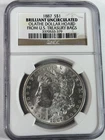 1887 Morgan Silver Dollar NGC BU Brilliant Uncirculated OLATHE HOARD 90% Silver