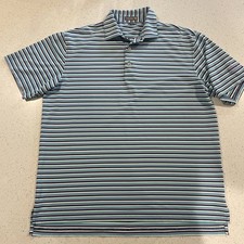 Peter Millar Summer Comfort Golf Polo Shirt Men L Multicolor Striped Performance