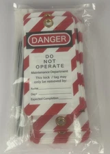 Danger Do Not Operate Lock-Out Tags 5.5” x 3 Pack Of 30 With Zip Ties