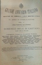 GRANDE ANNUARIO ITALIANO V.1 Domenico Mele di Gaetano , Bari 1886