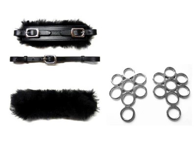 Set Gebisslose Zäumung Hackamore Flower Silber - Echt Schaffell
