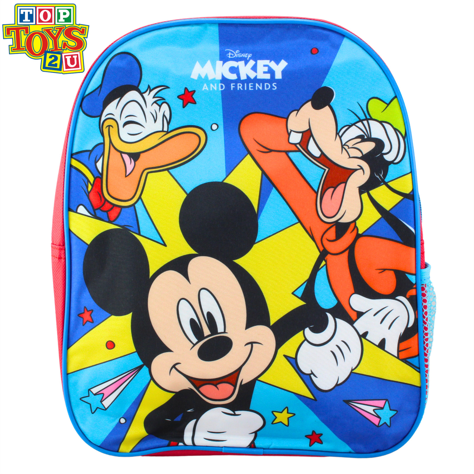 Disney Mickey Mouse Junior Backpack - Kids Character School Bag with Side Pocket